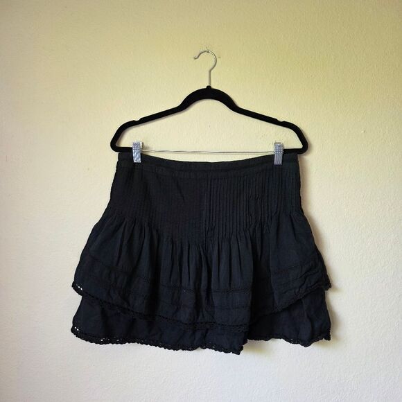 Free People Black Summer Nights Mini Skirt Size 12 - Picture 2 of 7